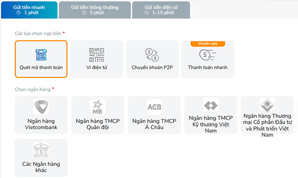 Nạp rút tiền BK8 thông qua tài khoản ngân hàng